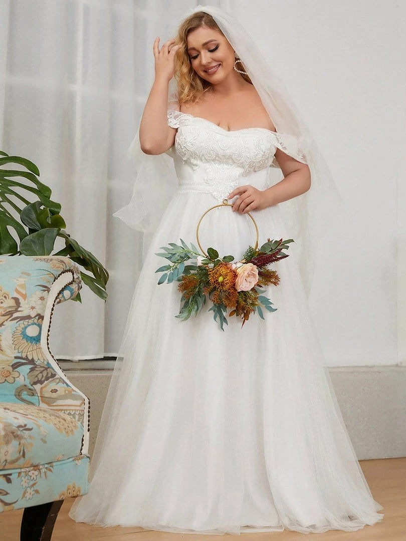 Ever-Pretty US Summer Dresses 2022 Plus Size Off-Shoulder Vintage Lace A-Line Wedding Dress 5 Ever-Pretty US Summer Dresses 2022 Plus Size Off-Shoulder Vintage Lace A-Line Wedding Dress