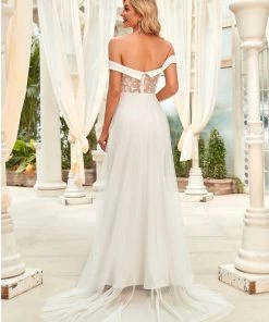Ever-Pretty US Applique Off-Shoulder Bodycon Fishtail Wedding Dress Summer Dresses 2022
