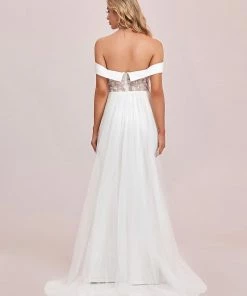 Ever-Pretty US Applique Off-Shoulder Bodycon Fishtail Wedding Dress Summer Dresses 2022