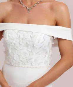 Ever-Pretty US Applique Off-Shoulder Bodycon Fishtail Wedding Dress Summer Dresses 2022