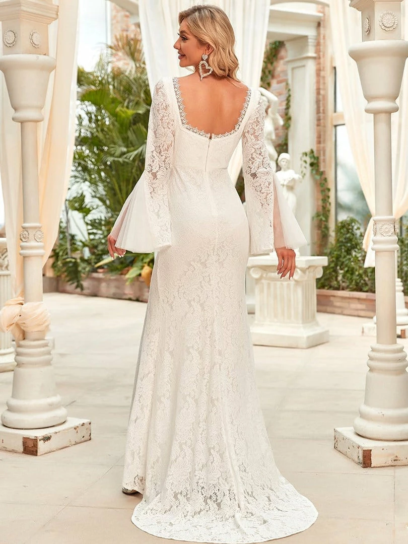 Ever-Pretty US Trumpet Long Sleeve Lace High Slit Wedding Dress SHOP BY STYLE 2 Ever-Pretty US Trumpet Long Sleeve Lace High Slit Wedding Dress SHOP BY STYLE
