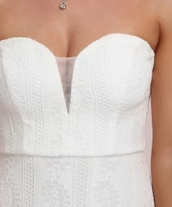 Ever-Pretty US Lace Sweetheart Outdoor Strapless Wedding Dress