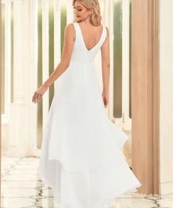 Ever-Pretty US Floral Applique V-Neck High Low Wedding Dress SHOP BY OCCASION