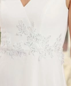 Ever-Pretty US Floral Applique V-Neck High Low Wedding Dress SHOP BY OCCASION