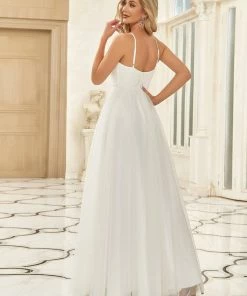 Ever-Pretty US Floral Sequin Spaghetti Strap Sweetheart A-Line Wedding Dress