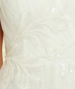 Ever-Pretty US Floral Sequin Spaghetti Strap Sweetheart A-Line Wedding Dress