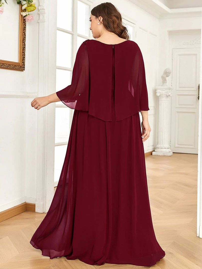 Ever-Pretty US Sequin Applique Chiffon Cape A-Line Mother Of The Bride Dress Summer Dresses 2022 2 Ever-Pretty US Sequin Applique Chiffon Cape A-Line Mother Of The Bride Dress Summer Dresses 2022