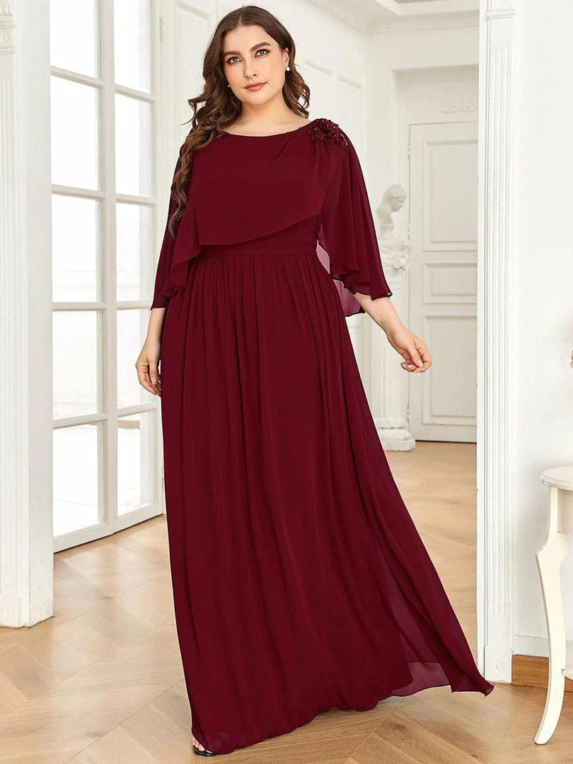 Ever-Pretty US Sequin Applique Chiffon Cape A-Line Mother Of The Bride Dress Summer Dresses 2022 5 Ever-Pretty US Sequin Applique Chiffon Cape A-Line Mother Of The Bride Dress Summer Dresses 2022