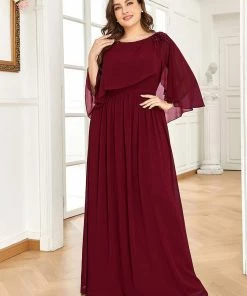Ever-Pretty US Sequin Applique Chiffon Cape A-Line Mother Of The Bride Dress Summer Dresses 2022