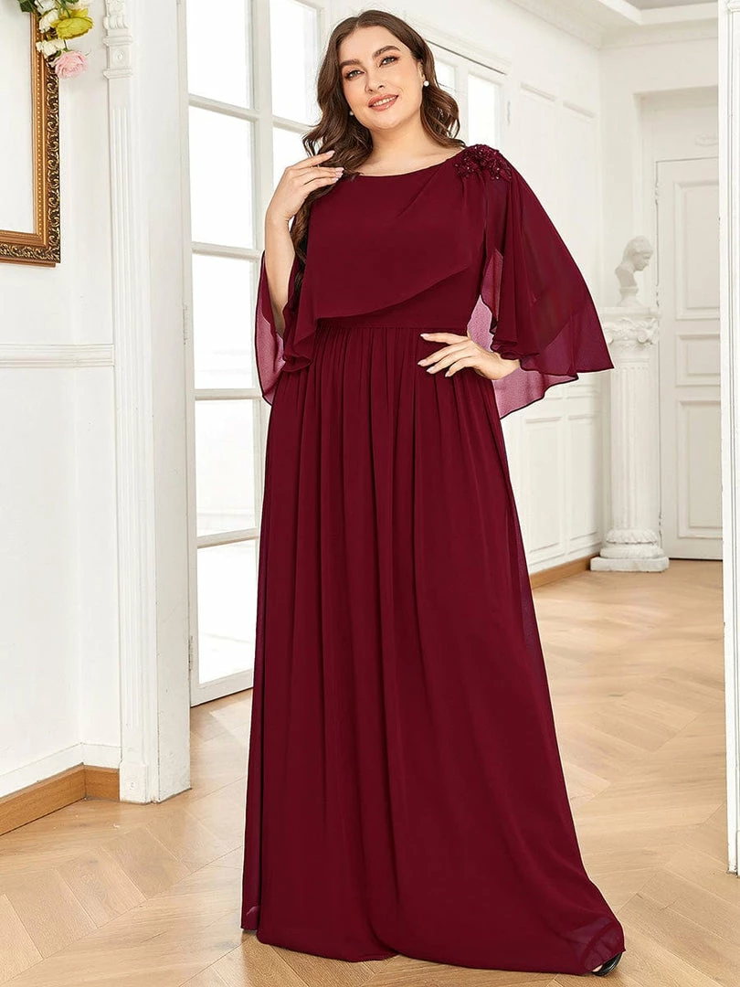 Ever-Pretty US Sequin Applique Chiffon Cape A-Line Mother Of The Bride Dress Summer Dresses 2022 1 Ever-Pretty US Sequin Applique Chiffon Cape A-Line Mother Of The Bride Dress Summer Dresses 2022