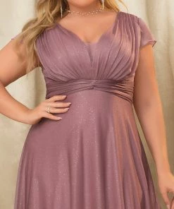 Ever-Pretty US Summer Dresses 2022 Plus Size Pleated Cap Sleeve Sweetheart Mother Of The Bride Dress