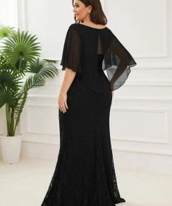 Ever-Pretty US Lace Fishtail Chiffon Coverup Mother Of The Bride Dress