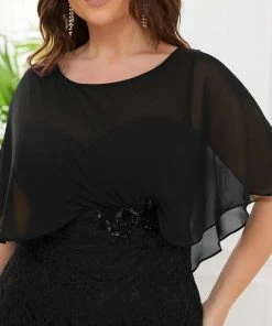 Ever-Pretty US Lace Fishtail Chiffon Coverup Mother Of The Bride Dress