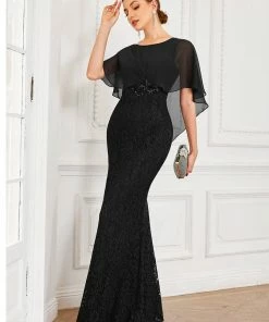 Ever-Pretty US Lace Fishtail Chiffon Coverup Mother Of The Bride Dress