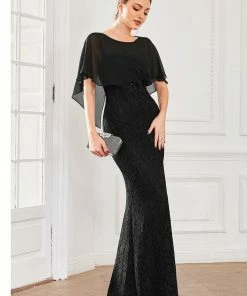 Ever-Pretty US Lace Fishtail Chiffon Coverup Mother Of The Bride Dress
