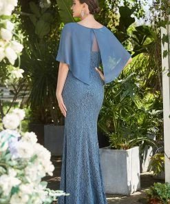 Ever-Pretty US Lace Fishtail Chiffon Coverup Mother Of The Bride Dress