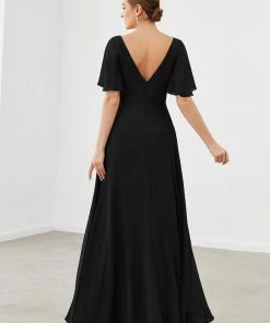Ever-Pretty US Chiffon Flutter Sleeve V-Neck Mother Of The Bride Dress