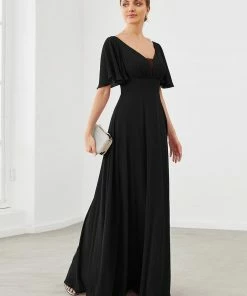 Ever-Pretty US Chiffon Flutter Sleeve V-Neck Mother Of The Bride Dress