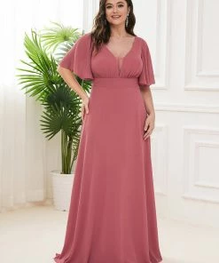 Ever-Pretty US Plus Size Chiffon Empire Waist Mother Of The Bride Dress Summer Dresses 2022