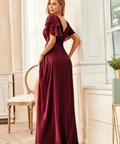 Ever-Pretty US Ruffled Sleeve A-line Front Slit Mother Dress SHOP BY OCCASION