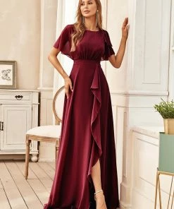 Ever-Pretty US Ruffled Sleeve A-line Front Slit Mother Dress SHOP BY OCCASION