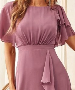 Ever-Pretty US Ruffled Sleeve A-line Front Slit Mother Dress SHOP BY OCCASION