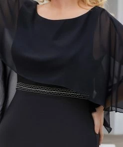 Ever-Pretty US Summer Dresses 2022 Plus Size Fold Over Bell Sleeve Column Mother Dress