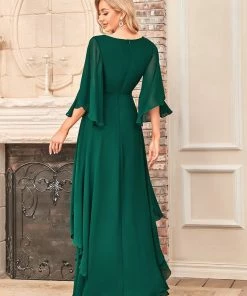 Ever-Pretty US Elegant V-Neck Ruffle Sleeve Mother Of The Bride Dress