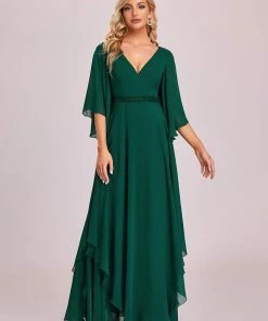 Ever-Pretty US Elegant V-Neck Ruffle Sleeve Mother Of The Bride Dress