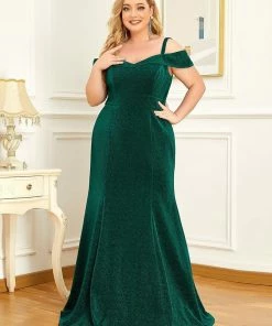 Ever-Pretty US Summer Dresses 2022 Elegant Plus Size Cold Shoulder Long Mermaid Mother Dress