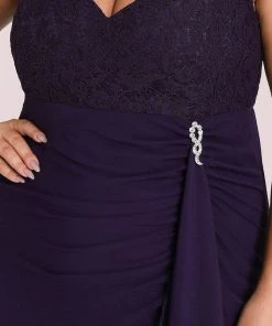 Ever-Pretty US Plus Size Cap Sleeve Long Purple Wrap Mother Of The Bride Dresses Summer Dresses 2022