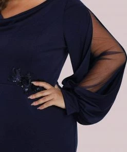 Ever-Pretty US SHOP BY STYLE Plus Size Lantern Sleeve Cowl Neck Knitting Mother Of The Bride Dress 9 Ever-Pretty US SHOP BY STYLE Plus Size Lantern Sleeve Cowl Neck Knitting Mother Of The Bride Dress