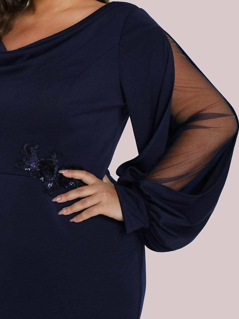 Ever-Pretty US SHOP BY STYLE Plus Size Lantern Sleeve Cowl Neck Knitting Mother Of The Bride Dress 5 Ever-Pretty US SHOP BY STYLE Plus Size Lantern Sleeve Cowl Neck Knitting Mother Of The Bride Dress