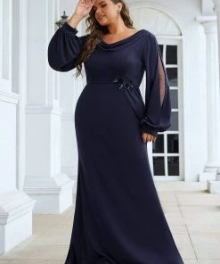 Ever-Pretty US SHOP BY STYLE Plus Size Lantern Sleeve Cowl Neck Knitting Mother Of The Bride Dress 7 Ever-Pretty US SHOP BY STYLE Plus Size Lantern Sleeve Cowl Neck Knitting Mother Of The Bride Dress