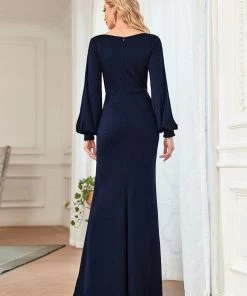 Ever-Pretty US Lantern Sleeve Cowl Neck Knitting Mother Of The Bride Dress