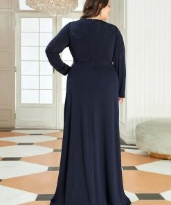 Ever-Pretty US Plus Size Sequin Front Slit Mother Of The Bride Dress