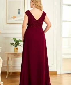 Ever-Pretty US Plus Size Floral Lace Chiffon Sleeveless Mother Of The Bride Dress Summer Dresses 2022