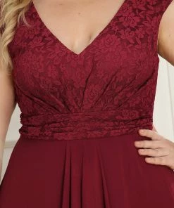 Ever-Pretty US Plus Size Floral Lace Chiffon Sleeveless Mother Of The Bride Dress Summer Dresses 2022