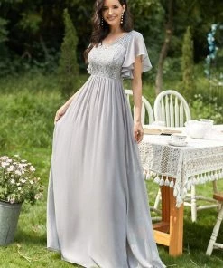 Ever-Pretty US SHOP BY STYLE Elegant V-Neck Floor Length Lace Mother Of The Bride Dress