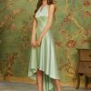 Ever-Pretty US Summer Dresses 2022 Custom Size Satin Halter Open Back High Low Prom Dress