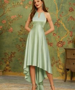Ever-Pretty US Summer Dresses 2022 Custom Size Satin Halter Open Back High Low Prom Dress 9 Ever-Pretty US Summer Dresses 2022 Custom Size Satin Halter Open Back High Low Prom Dress