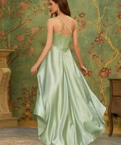 Ever-Pretty US SHOP BY OCCASION Soft Halter Open Back High Low Prom Dress