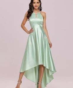 Ever-Pretty US SHOP BY OCCASION Soft Halter Open Back High Low Prom Dress