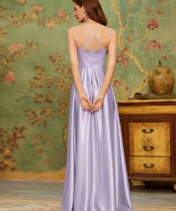 Ever-Pretty US SHOP BY OCCASION Romantic Satin Halter Neck High Low Pleated Prom Dress