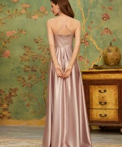 Ever-Pretty US SHOP BY OCCASION Romantic Satin Halter Neck High Low Pleated Prom Dress