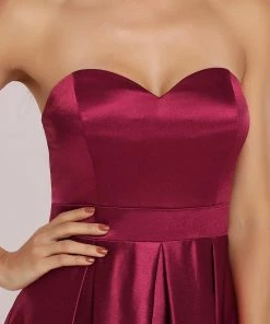 Ever-Pretty US Summer Dresses 2022 Custom Size Sweetheart Strapless Prom Dress With Asymmetrical Hem