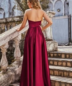Ever-Pretty US Summer Dresses 2022 Custom Size Sweetheart Strapless Prom Dress With Asymmetrical Hem