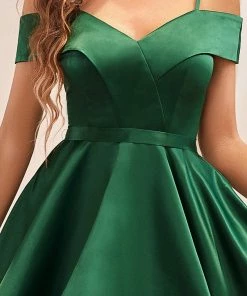Ever-Pretty US Custom Size Cold Shoulder Short Ruffle Prom Dress Summer Dresses 2022