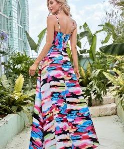 Ever-Pretty US Vivacious Floor Length Spaghetti Straps Prom Dresses