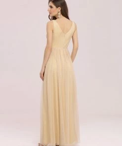 Ever-Pretty US SHOP BY OCCASION Fancy Sleeveless Beaded Belt Tulle Bridesmaid Dress
